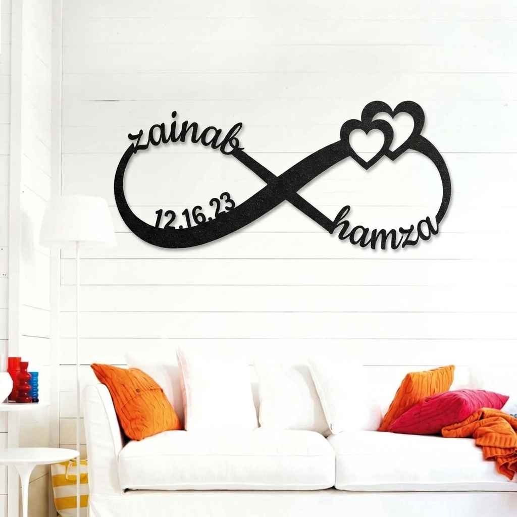 Custom Couple Infinity Sign Metal