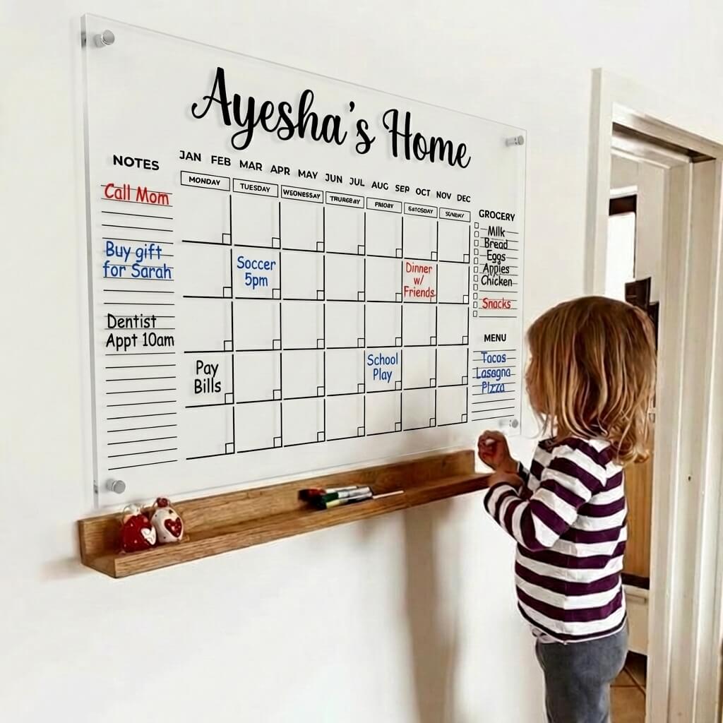 Personalized Acrylic Family Planner Wall Calendar